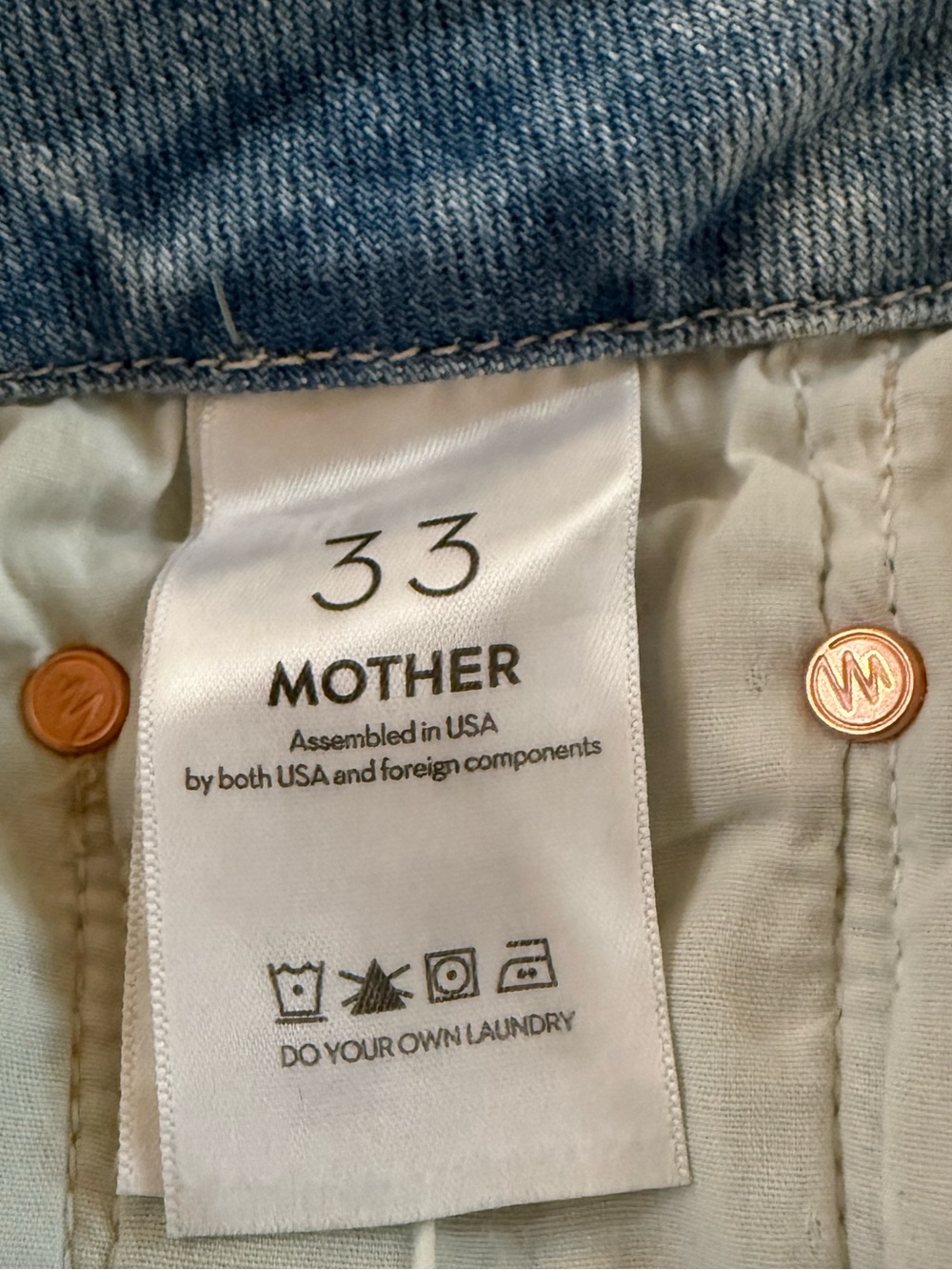 MOTHER The Roller Sneak Jeans in Light Wash, Size 33 NWOT - Picture 10 of 11